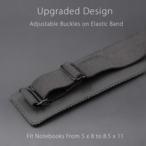 Adjustable Elastic Band Pen Holder, Pencil Holder, Pen Sleeve Pouch for Hardcover Journals, Notebooks, Planners, Fits Notebooks from 8" to 11” in Height, Hold 2 or 3 Pens, PU Leather, Detachable.