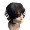 Anemone 14inch Body Wave Human Hair Bangs Wavy Human Hair Toppers Clip In Hair Fringe Hairpieces Natural Brazilian Remy Hair Extensions (1B)