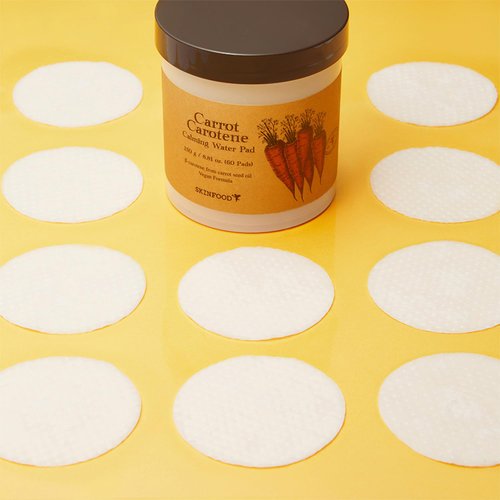 SKINFOOD Carrot Carotene Calming Water Pad 250g (8.81 oz.) 60 Sheets- Redness Relief Soothing Facial Toner Pads for Sensitive Skin, Cruelty Free, Valentine Day Gift