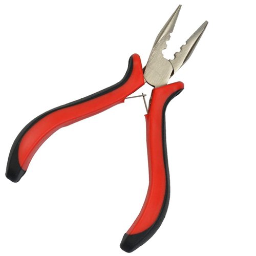 Jozlynn Hair Extensions Pliers 3 Holes Mini Hair Pliers For Micro Nano Ring Hair Extensions opener and Removal Tool (Red)