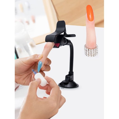 2 Pieces Silicone Practice Fingers for Acrylic Nails, Fake Training Hand Finger Model Flexible Bendable Mannequin Finger, Soft Realistic Joint Nail Practice Fingers with Makeup for Nail Art (Color 1)