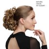 Rose bud Chignon Hairpiece Curly Bun Extensions Scrunchie Updo Synthetic Combs in Messy Bun Hair Piece for Women Medium Brown