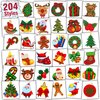 Partywind Christmas Holiday Party Supplies, 204 Styles Christmas Kids Tattoos for Stocking Stuffers, Party Favors Decorations with Santa/Snowflakes/Xmas Tree (Individually Wrapped Sheets)