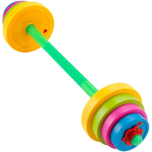Liberty Imports Kids Barbell Weight Set - Adjustable Workout Toy Equipment for Children Pretend Play Exercise - Toddler Beginner Gym, Fitness, Weightlifting and Powerlifting (32 inches), multicolored