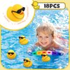 18 Pcs Mini Rubber Ducks Baby Shower Tiny Rubber Ducks Bulk with Sunglasses, Float Bath Toys Bathtub Duckies Mini Ducks for Shower Birthday Party Favors Carnival Gift (Yellow)