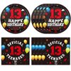 13th Birthday Decorations for Boys Red Black 13th Birthday Party Supplies Plates Napkins Set Disposable official 13 teen Party Supplies for Kids Boys Teenager Favors