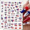 8 Sheets 4th of July Nail Art Stickers 3D Patriotic Nail Decals USA Flag Independence Day Nail Stickers for Nail Art Decorations Self-Adhesive American Flag Nail Art Design Supplies for Women Girls
