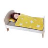 Hyperall 7-inch Reversible Doll Bedding Set, Stars Series (Yellow,Grey), 100% Turkish Cotton, Dolls Accessories