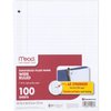 Mead Loose Leaf Paper, Notebook Paper, Wide Ruled Filler Paper, Reinforced, 8 x 10.5, 100 Sheets (15006), White