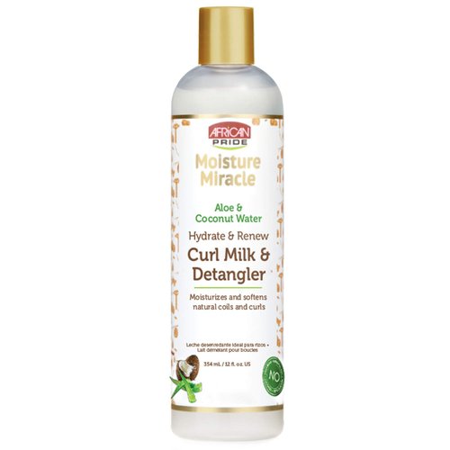 African Pride Moisture Miracle Hydrate &amp; Renew Curl Milk &amp; Hair Detangler, For Natural Coils &amp; Cu...