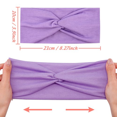 FEQO 18 Pieces Twist Headbands for Women Non Slip Fabric Headband Twisted Turban Headband Stretchy Headbands Elastic Hair Bands Workout Sport Yoga Headbands Colorful Hair Wrap Headband