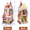 QMAN Girls Building Blocks Toy Dream Dessert House Building Kit Street-View Construction Educational Toy for Girls Age 6-12 and Up (344 Piece)