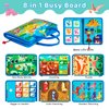 Kickduck Busy Board Montessori Toys for 3 4 Year Old Boys & Girls Birthday Gifts, Educational Activity Sensory Board Preschool Learning Toys for Toddlers, Travel Toys for Airplane Car (Dinosaur)