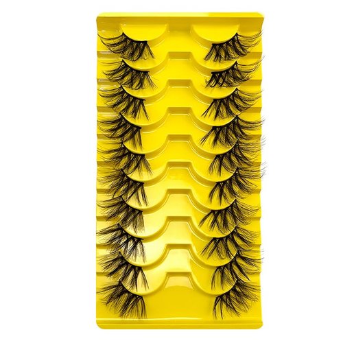 Half Lashes Corner False Eyelashes Faux Fluffy Lashes 16mm Natural Daily Look Eye Lashes Handmade Soft Reusable 10 Pairs Cross Volume Lashes Wholesale Pack CD11