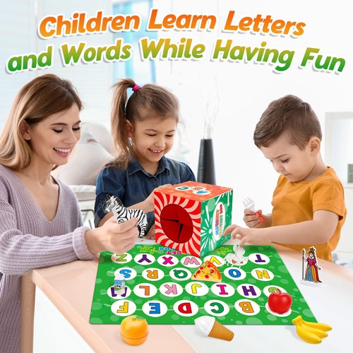 Kasfalci Alphabet Mystery Box for Kids,26 PCS ABC Learning Toys,Letters Sorting Matching Games for Toddlers,Letter Sounds,Speech Therapy Fine Motor Toys for Preschool Kindergarten Classroom