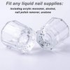 fiezkaa 2pcs Nail Dappen Dish Clear Monomer Liquid Cup, Dampen Dish for Acrylic Nails, Manicure Glass Bowl
