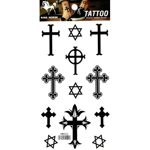 Generic Black Temporary Tattoos, 8x4 Inch, Fashionable, Waterproof, for Men, Women, Kids, Halloween, Zombie, Cosplay, Masquerade, Party, Eye-Catching, Fun