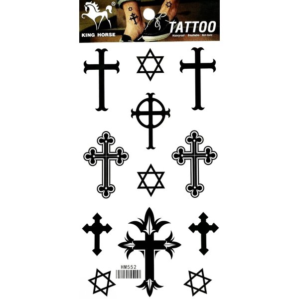 Generic Black Temporary Tattoos, 8x4 Inch, Fashionable, Waterproof, for Men, Women, Kids, Halloween, Zombie, Cosplay, Masquerade, Party, Eye-Catching, Fun