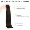DOORES 20pcs Human Hair Extensions Tape in Remy Dark Brown Tape in Hair Extensions Real Hair Glue in Extensions Straight 50g 20 Inch