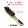 Kent PF10 Natural Boar Bristle Brush - Hair Straightening, Styling and Smoothing for Short to Medium Length Hair, Travel-Friendly
