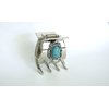 Generic Small/medium turquoise blue silver metal native tribal hair claw clip