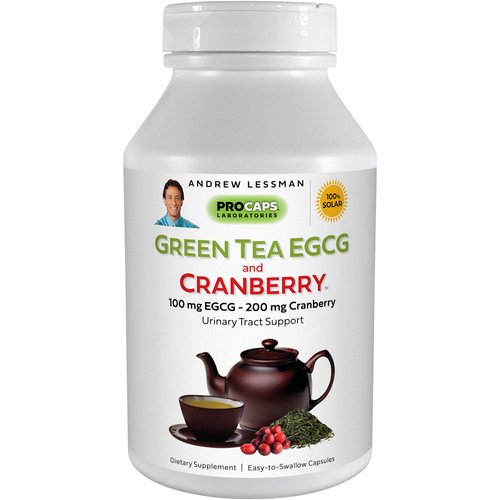 ANDREW LESSMAN Green Tea EGCG & Cranberry 60 Capsules – Standardized for Catechins and Polyphenols. Helps Protect Tissues, Organs and Systems Throughout The Body. Powerful Anti-oxidant Support