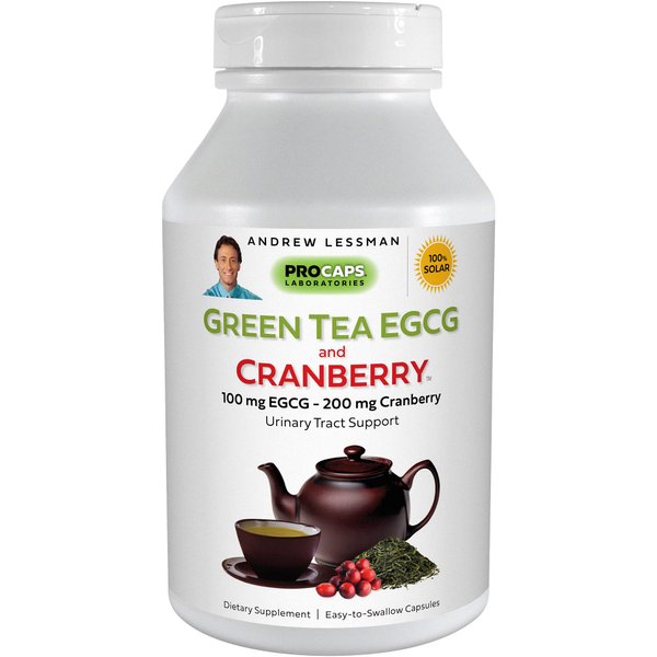 ANDREW LESSMAN Green Tea EGCG & Cranberry 60 Capsules – Standardized for Catechins and Polyphenols. Helps Protect Tissues, Organs and Systems Throughout The Body. Powerful Anti-oxidant Support