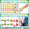 Erweicet Summer Beach Party Favors 72 PCS Summer Pool Slap Bracelets DIY Stickers Keychains Temporary Tattoos Plastic Straws Party Gift Bags for Hawaiian Luau Theme Birthday Party Baby Shower
