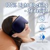 Cooling Gel 3D Sleep Eye Mask-Weighted Blackout Sleep Mask & Cold Compress for Dark Circles, Dry Eyes, and Puffiness - Comfortable, Eyelash-Friendly, Reusable for Relaxing Sleep -Blue