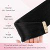 MAXITA Hair Extensions Tape in Natural Black Hair Extensions Tape in Extensions Remy Human Hair Seamless Straight Human Hair Extensions 18 Inch 20pcs 50g Real Human Hair for Women