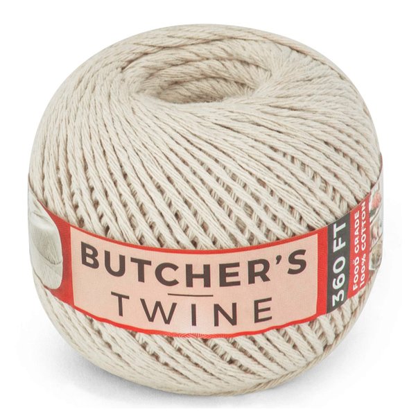 SteadMax Butchers Twine, 360 feet, 12 ply, 100% Natural Cotton Twine Food Safe Cooking, Durable Tying, Trussing Meat and Roasting, Easy Dispensing, Baking, DIY Crafting, Wrapping, Pack of 1.
