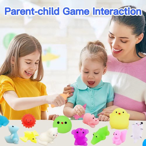 100Pcs Mochi Squishy Toy Individually Wrapped Squishy Toys for Kids Party Favors, Kawaii Squishies Animals Stress Relief Toy for Boys Girls Birthday Gift, Classroom Prizes, Christmas Goodie Bag