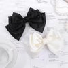 YanJie Hair Clips Hair Bows for Women Big Bow Hair Clips Vintage Hair Accessories Satin Silk Hair Barrettes French Cute Style Black and White 2Pcs
