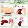 BBTO Plush Cuff Christmas Mini Stockings 7 Inch Buffalo Plaid Hanging Stockings Xmas Stocking Candy Holder Tableware Holders(Red and Black,48 Pieces)