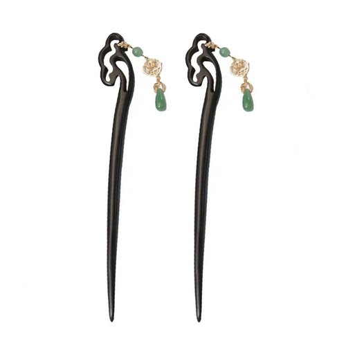 Leadigol 2 Pieces Chinese Wood Hair Sticks, Japanese Tassel Flower Hair Chopsticks Retro Wooden Hairpin Classic Long Hair Hair Pins for Women Girls Hair Accessory