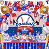 Baseball Party Decorations 194 Pcs Baseball Birthday Party Decorations Include Baseball Happy Birthday Banner Tabelcloth Baseball Balloons Cake Toppers Plates Cups Stickers
