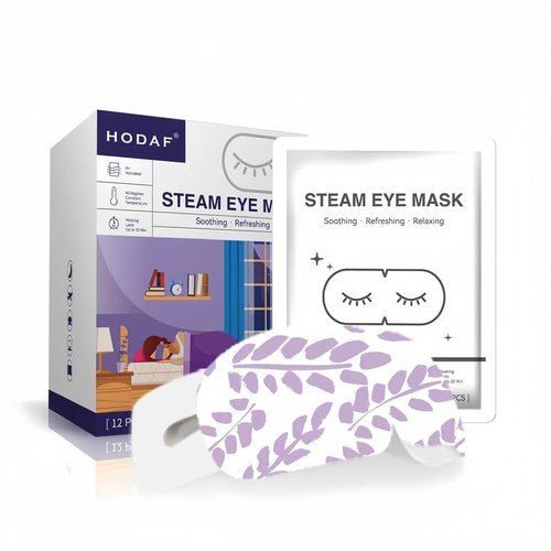 Generic 12 Packs Lavender Steam Eye Mask for Dry eyes, Heated eye mask Reduces Dark circle puffiness, Disposable Eye compress warm compress for eyes relax sleep mask