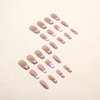 IMSOHOT Coffin Press on Nails Long Acrylic Fake Nails French Ballerina False Nails Glue on Nails Glossy Full Cover Nude Glitter Nails with Pink Heart Designs 24PCS