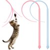 PATTEPOINT 2 Pcs Cat Toy Wand Cat Toys for Bored Indoor Adult Cats Cat Wand Toys for Indoor Cats Silicone Mouse Tail Interactive Cat Toy