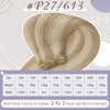 Full Shine Weft Human Hair Extensions Blonde Highlights Real Human Hair Weft Human Hair Extensions #27/613 Honey Blonde Mix Platinum Blonde Weft Hair Extensions Caramel Blonde Highlights Silky Straight 105g 18inch