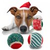 LUCKITTY 3 Packs Christmas Dog Tennis Balls Interactive Toy Puppy for Small Medium Dogs Training Playing- Red, White, and Green Color Blocking Patterns 2.5 Inch