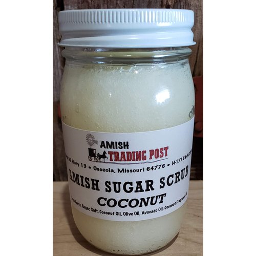 Amish Sugar Scrub all Natural Homemade Product! 1 pint glass jar Facial Scrub (Coconut)