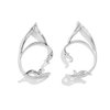 Asphinien Gothic Elves Ear Cuffs 2pcs Non-Pierced Cat Ear Wrap Hollow Cartilage Climber Earrings Punk Hip Hop Clip on Statement Earrings Gift for Women (Silver)