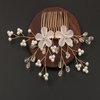 Bridal White Flowers Pearl Rhinestone Handmade Hair Comb Wedding Hair Accessories for Bridesmaids women