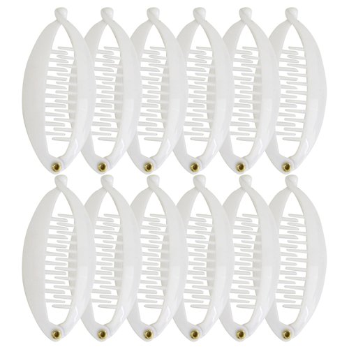 Set of 12 Mini Banana Clips (White)