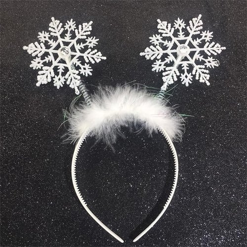 Doneace Snowflakes Headband Glitter Christmas Head Boppers Hair Band Winter Xmas Snowflake Hair Hoops Holiday Party Hair Accessories Decoration For Adults And Kids