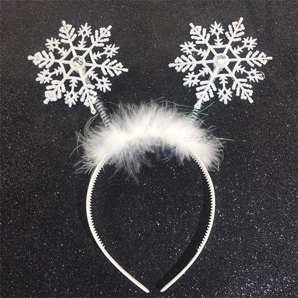Doneace Snowflakes Headband Glitter Christmas Head Boppers Hair Band Winter Xmas Snowflake Hair Hoops Holiday Party Hair Accessories Decoration For Adults And Kids