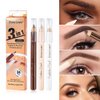 Adurello 3 in 1 Eyebrow Makeup Pencil Kit, Long Lasting Waterproof Eyebrow Pencil Eyeshadow Eyeliner Pencil & Eye Concealer Pencil for Natural Brow Makeup (Light brown)