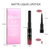 evpct 3Pcs Ruby Red Nude Pink Mauve Matte Liquid Lipstick and Lip Liner Stain Sets for Women DNM Long Lasting 24 Hours Stay on Matte Lipstick labiales matte larga duracion 24 mate 24 horas originales