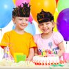Yinder 130 Pcs Halloween Kids Party Favors DIY Crafts Crowns Set 48 Pcs Scratch Paper Crowns Headband Hats 24 Pcs Wooden Styluses 48 Pcs Elastic Bands 10 Sheet Colorful Gem Jewel Stickers for Girl Boy